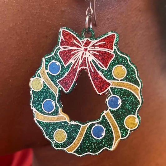 Christmas Wreath Earrings