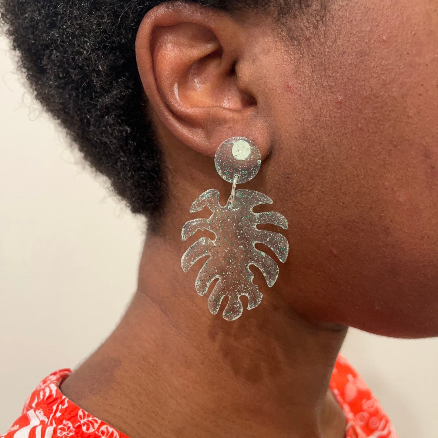 Monstera Leaf Dangle Earrings