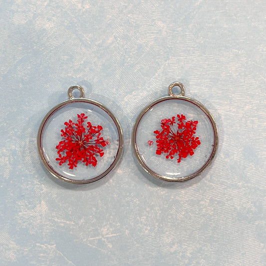 Red Queen Anne’s Lace Earrings